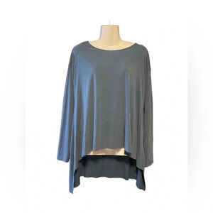 Chalet et Ceci Hi Low Raw Edge Tunic Top